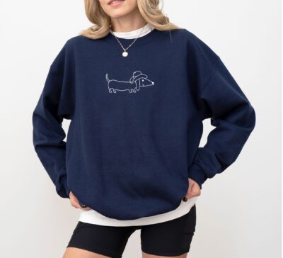Cowboy Wiener Dog Minimalist Sweatshirt