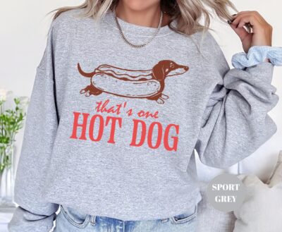Wiener Dog Hot Dog Graphic Sweatshirt
