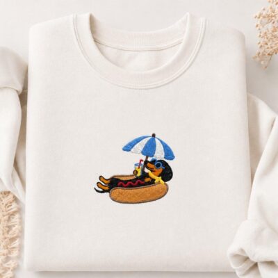 Sausage Dog Summer Embroidered Sweatshirt