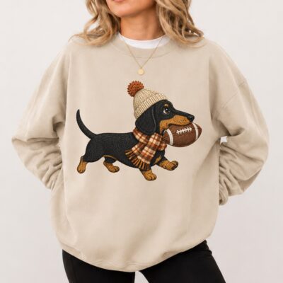 Sausage Dog Vintage Football Sweatshirt