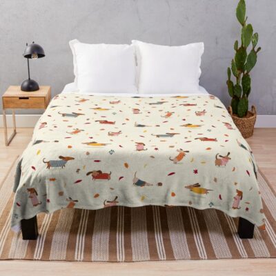 Dachshunds Winter Design Throw Blanket