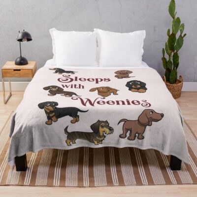 Dachshund Mom Humor Throw Blanket