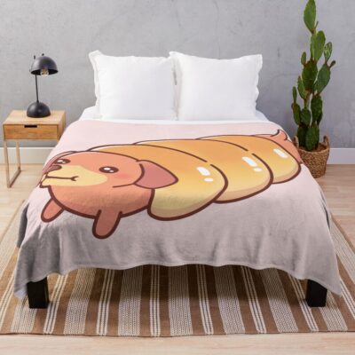 Dachshund Bread Design Throw Blanket