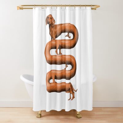 Sausage Dog Looooong Boi Shower Curtain