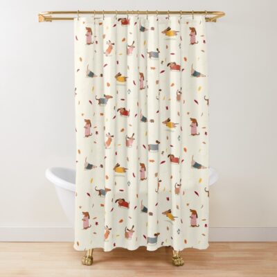 Dachshunds Winter Design Shower Curtain