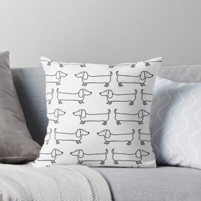 Sausage Dog Classic Artwork Throw Pillow