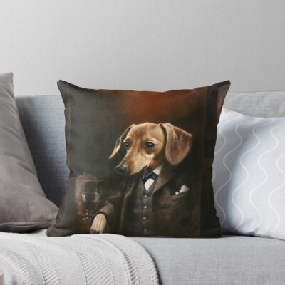 Dachshund Vintage Design Throw Pillow